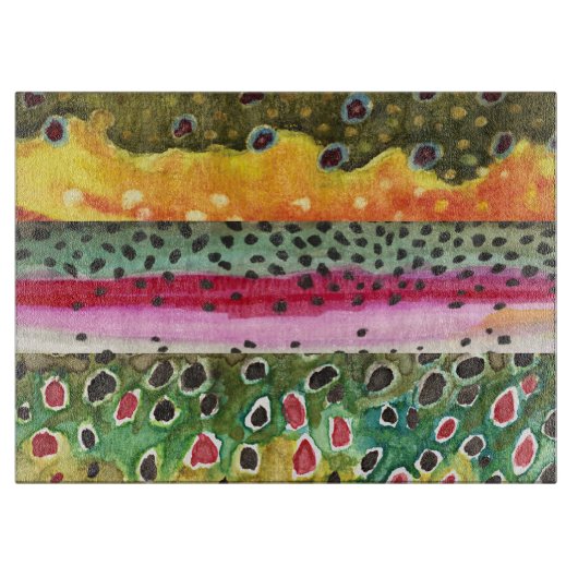 マス魚釣り カッティングボード (正面)