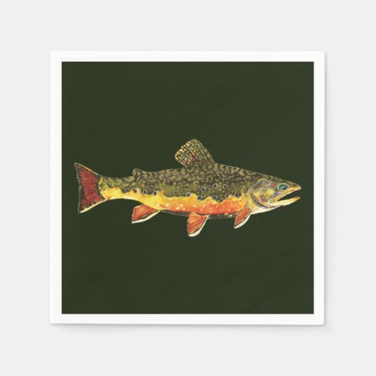 マス魚釣り スタンダードカクテルナプキン (正面)