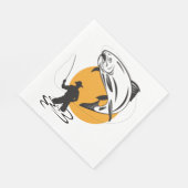 マス魚釣り スタンダードランチョンナプキン (角)