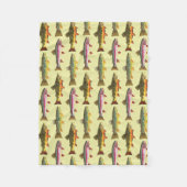 マス魚釣り フリースブランケット (正面)