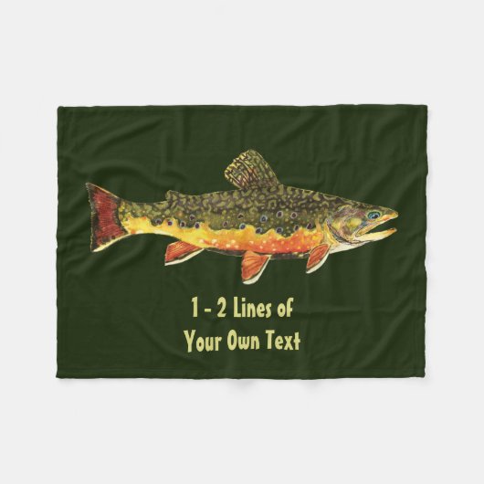 マス魚釣り フリースブランケット (正面(横))