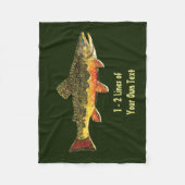 マス魚釣り フリースブランケット (正面)