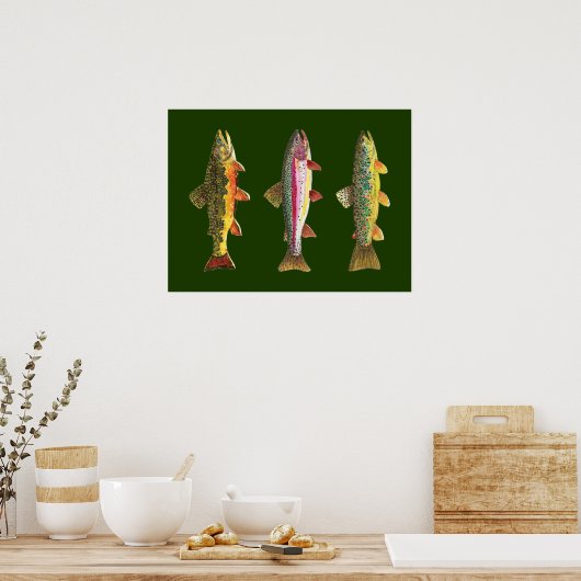 マス魚釣り ポスター (キッチン)