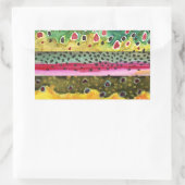 マス魚釣り 長方形シール (バッグ)