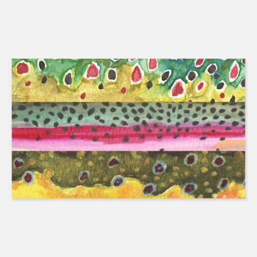 マス魚釣り 長方形シール (正面)