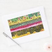 マス魚釣り 長方形シール (封筒)