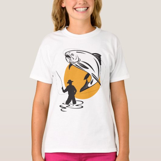 マス魚釣り Tシャツ (正面)