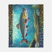 マス魚魚釣り フリースブランケット (正面)