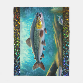 マス魚魚釣り フリースブランケット