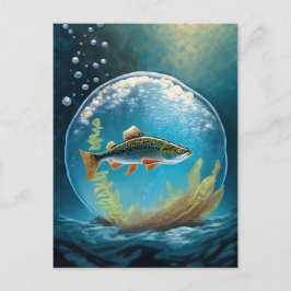 マス魚魚釣り ポストカード