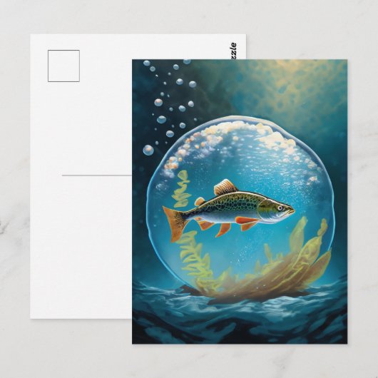 マス魚魚釣り ポストカード (正面/裏面)