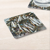 マス&カニコースター スクエアペーパーコースター (アングル)