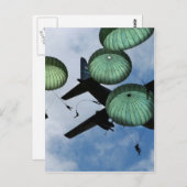 マス・ジャンプ・ミッション、パラシュート、米国陸軍 ポストカード (正面/裏面)