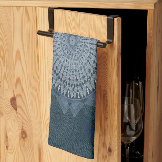 マス・ブルー・サークルの開始 キッチンタオル (三つ折り)