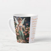 マス・ユリの花の妖精 カフェラテマグ (左アングル)