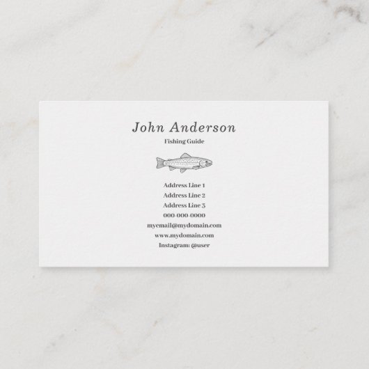 マス – 魚釣りガイド 名刺 (裏面)