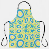 マズサイケデリックエッグ – ブルーグレーイエロー エプロン (正面)