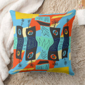 マズヌイツ&波型スクエアチェック抽象芸術5a クッション (ブランケット)