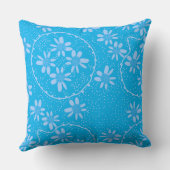 マズフローラバブル水玉模様ターコイズブルー クッション (裏面)