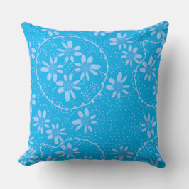 マズフローラバブル水玉模様ターコイズブルー クッション