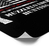 マズルローダーアクセサリーライフル米国国旗の鹿の炎 ポスター (角)