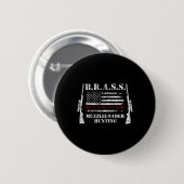 マズルローダーアクセサリーライフル米国国旗の鹿の炎 缶バッジ (正面&裏面)