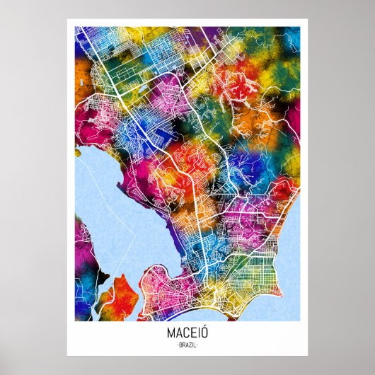 マセイオ ブラジル 都市地図 ポスター (正面)