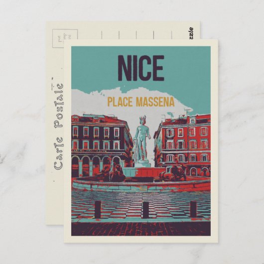 マセナスクエアニースフランスハガキ ポストカード (正面/裏面)
