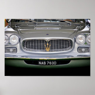 マセラティイタリアンスポーツカーフロントビュー ポスター