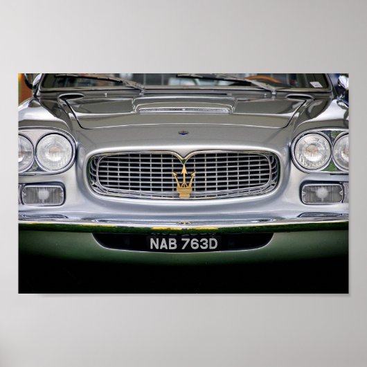 マセラティイタリアンスポーツカーフロントビュー ポスター (正面)