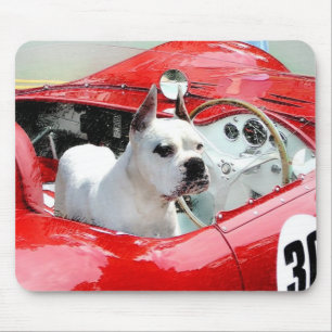 マセラティ·マウセパドの白いボクサー犬 マウスパッド