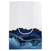 マゼルトフシックブルー金ゴールドパーソナライズされたバルミツワー ミディアムペーパーバッグ (裏面)