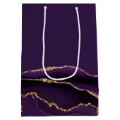 マゼルトフパープル金ゴールドパーソナライズされたバルミツワー ミディアムペーパーバッグ (裏面)