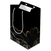 マゼルトフブラック金ゴールドパーソナライズされたバー(ユダヤ教の)バル・ミツバー ミディアムペーパーバッグ (裏面アングル)