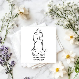 マゼルトフ結婚シャンパーニュ応援スケッチカスタム スタンダードカクテルナプキン