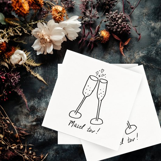 マゼルト結婚フシャンパーニュ応援スケッチドードル スタンダードカクテルナプキン