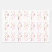 マゼル·トフ·コングレテーション·ピンク·ヘブライ語 ラッピングペーパーシート (正面3)