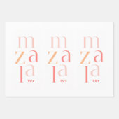 マゼル·トフ·コングレテーション·ピンク·ヘブライ語 ラッピングペーパーシート (正面2)