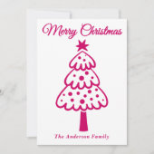 マゼンお洒落タ手描きクリスマスツリー シーズンカード (正面)
