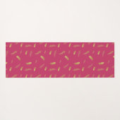 マゼンかわいらしタと黄金の羽毛ヨガマット ヨガマット (裏面(横))