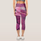 マゼンかわいらしタパープルヘード結晶ロックパターン カプリレギンス (裏面)