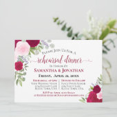 マゼンかわいらしタピンクローズのリハ結婚ーサルディナー 招待状 (スタンド正面)