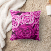 マゼンかわいらしタピンクローズフラワーブーケ クッション (ブランケット)