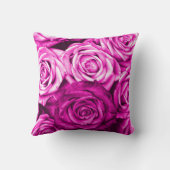 マゼンかわいらしタピンクローズフラワーブーケ クッション (裏面)