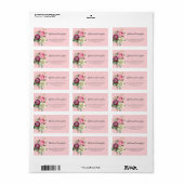 マゼンかわいらしタフラワー差出人住所ラベル ラベル (フルシート)