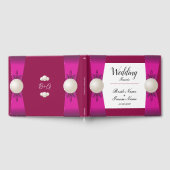 マゼンはっきりしたタおよびワインパールリ結婚ボン ゲストブック (全面)