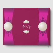 マゼンはっきりしたタおよびワインパールリ結婚ボン ゲストブック (裏面)