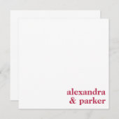 マゼンはっきりしたタミニマルタイポグラフィカップル名 ノートカード (正面/裏面)