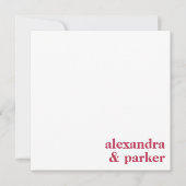 マゼンはっきりしたタミニマルタイポグラフィカップル名 ノートカード (正面)