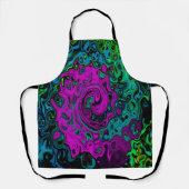マゼンはっきりしたタ抽象芸術グルーヴィ液体アートスワール エプロン (正面)
